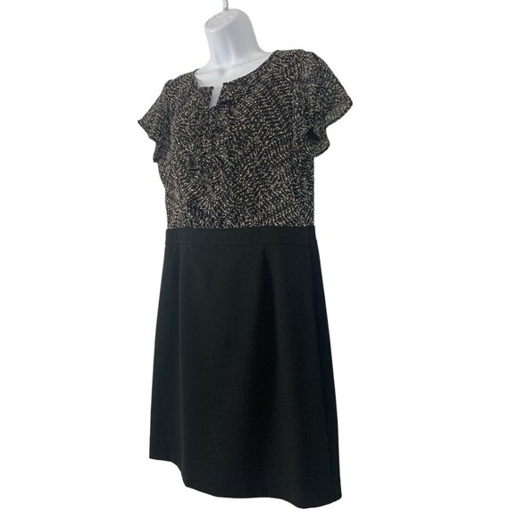 212 Collection Womens Black & Gray Short Sleeve Shift Dress Side Zipper Size 12 - Picture 4 of 11